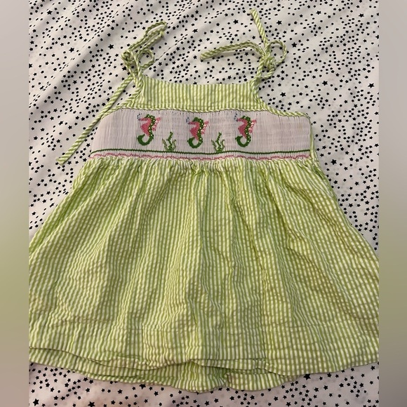 Orient Expressed Other - Orient Expressed Seersucker Seahorse smocked Tie Top